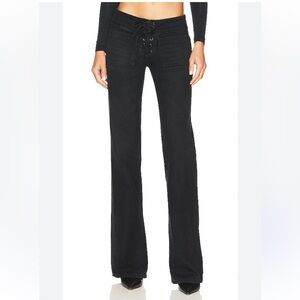 EB Denim Low Rise jeans Lace Ups Fox Dark Flares denim Revolve $350 31